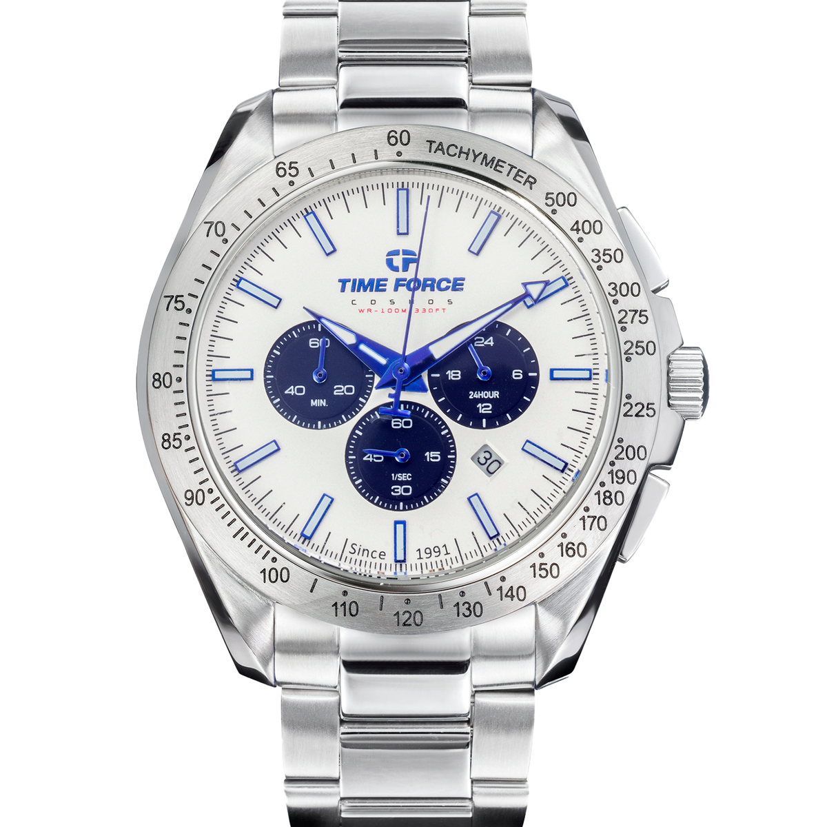 Technos Chronograph Watch Quartz 41mm Men's White Dial Swiss